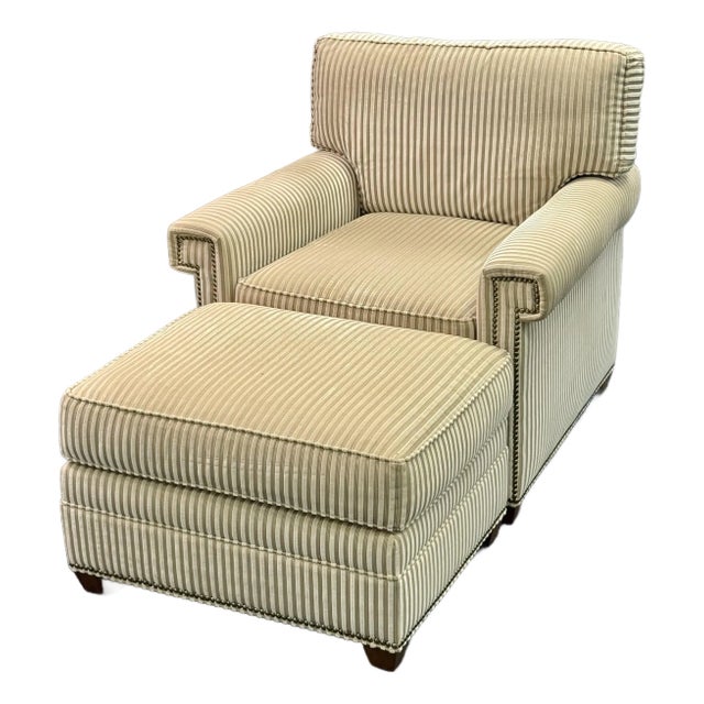 Vanguard Furniture American Bungalow Collection Upholstered Chair With Ottoman For Sale