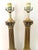 Brass Mid 20th Century Italian White Marble and Carved Brass Neoclassical Column Lamps, a Pair For Sale - Image 8 of 11
