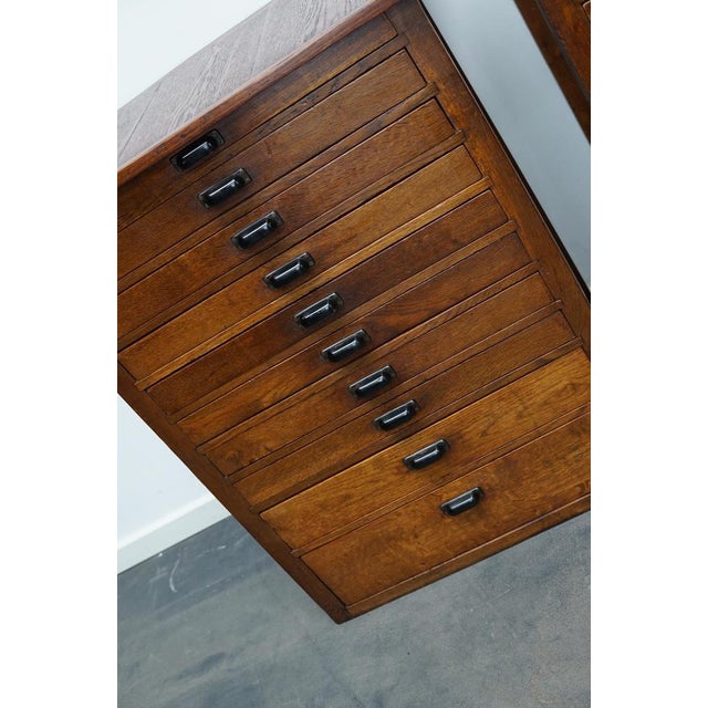 Vintage Dutch Oak Jewelers Drawer Cabinets, 1930s, Set of 2 For Sale - Image 11 of 18