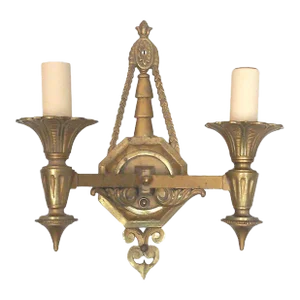 1930s Egyptian Revival Double Wall Sconce