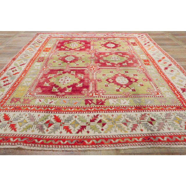 Textile Vintage Turkish Oushak Rug - 06'03 X 08'09 For Sale - Image 7 of 10