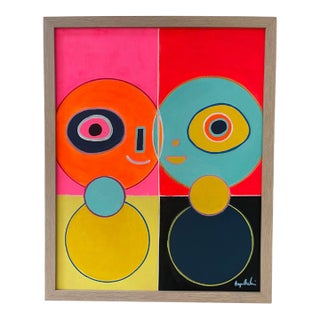 Contemporary Abstract Bots Painting by Bryan Boomershine, Framed For Sale