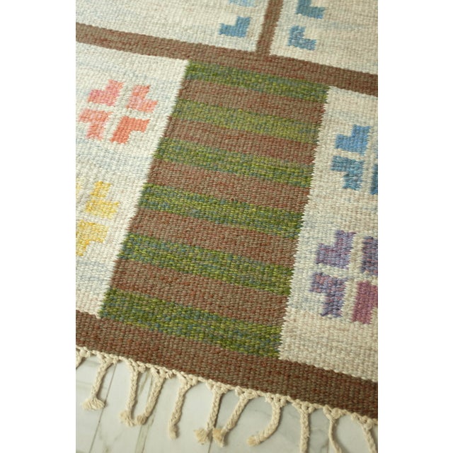 Textile Vintage Kilim Rug Designed by Alice Wallebäck For Sale - Image 7 of 9
