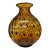 Vintage Hand Blown Amber Swirl Tortoise Spotted Glass Vase For Sale