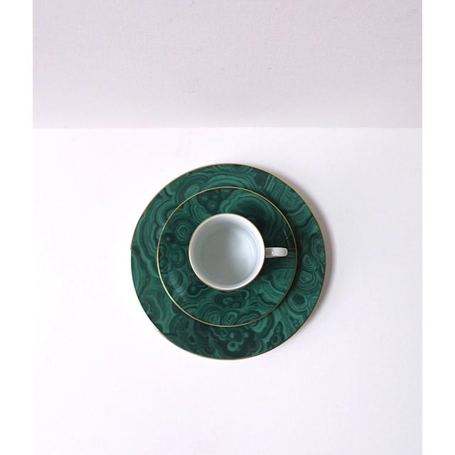 Malachite Porcelain Espresso Coffee Cup and Saucer, 2 Avail. For Sale - Image 9 of 12