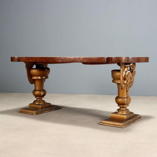 Antique Carved Walnut Burl Coffee Table, 20th Century For Sale - Image 9 of 10