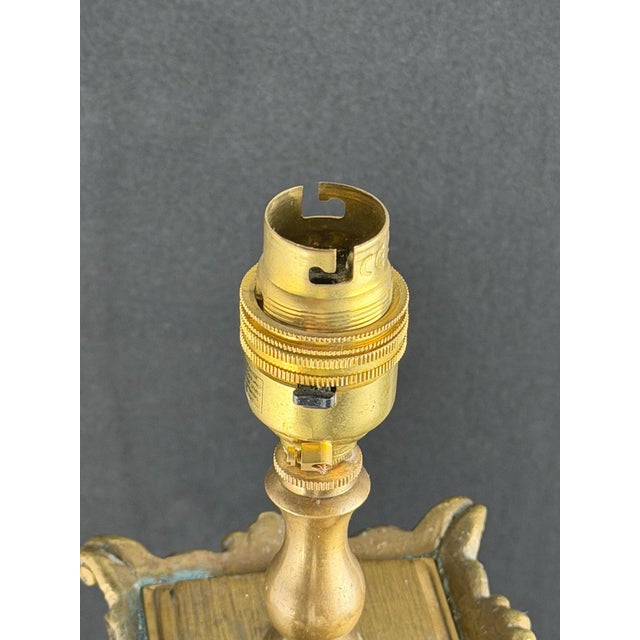 French Cobalt Glass and Ormolu Table Lamp with Ram Heads in the style of Sèvres, 1920s For Sale - Image 13 of 14
