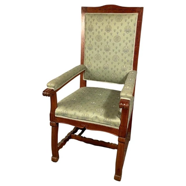 Brown Baroque Armchair, Germany, Late 18th Century For Sale - Image 8 of 8