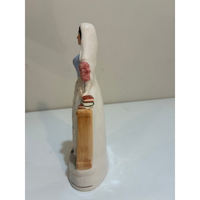 Late 19th Century Vintage English Staffordshire 'Miss Nightingale' Nurse Figurine For Sale - Image 5 of 8
