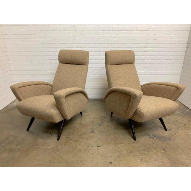 Mid-Century Modern Sculptural Italian Lounge Chairs For Sale - Image 3 of 12