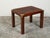 Mid 20th Century English Midcentury Campaign Style Side Table with Parquet Top and Brass Braces For Sale - Image 5 of 11