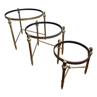 Vintage Brass Nesting Tables, 1960s, Set of 3 For Sale