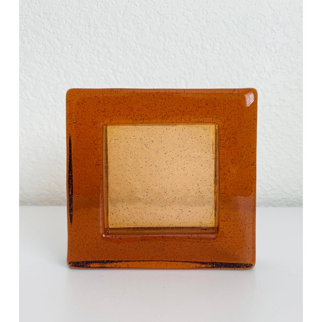 1970s Brutalist Block Glass Ashtray/Catchall Attributed to Blenko For Sale - Image 10 of 10