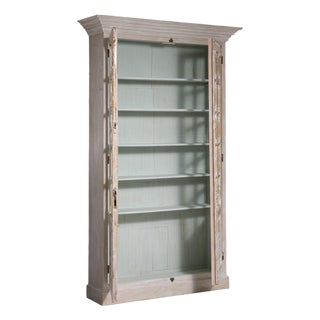 Mid 20th Century France Cream Wood Display Cabinet For Sale