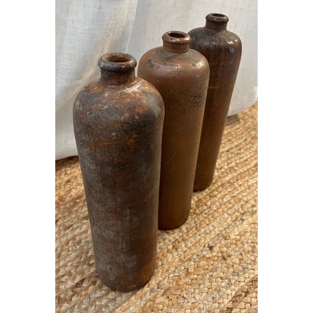 Rustic European Antique Dutch Salt Glazed Stoneware Gin Bottles. Made in Mid-1800s. For Sale - Image 3 of 14