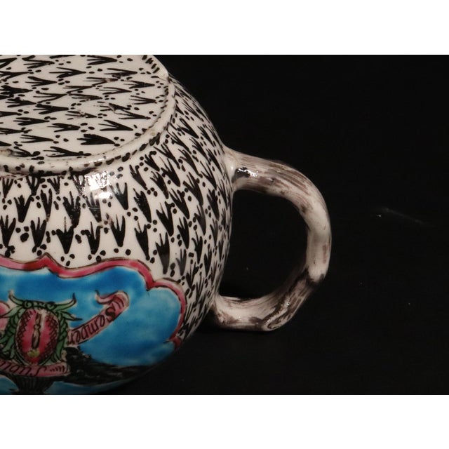 Blue Saltglaze Teapot With Portrait of Frederick the Great of Prussia and the Prussian Eagle For Sale - Image 8 of 11