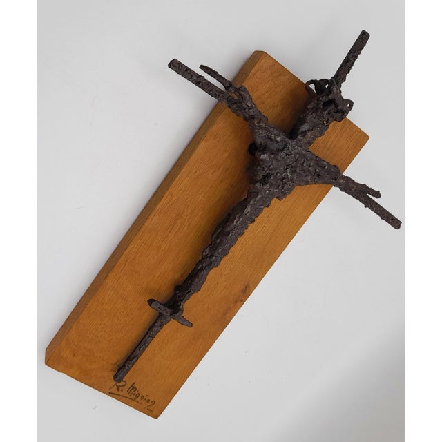 1960s Brutalist Sculpture Crucifix by René Mignion, France, 1967 For Sale - Image 5 of 18