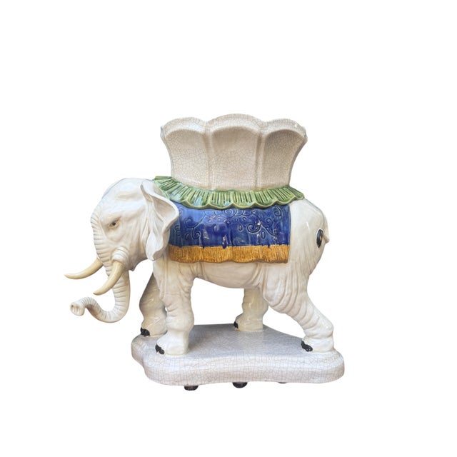 Late 20th Century Chinoiserie / Palm Beach Elephant Plant Stand For Sale - Image 11 of 12