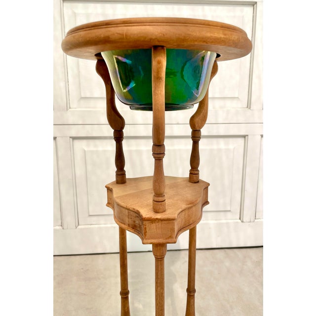 Early 20th Century Jardinière Stand With Vintage Mutual Pottery Planter For Sale - Image 4 of 12