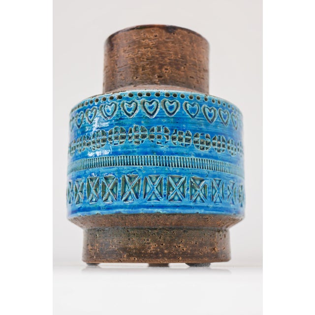 Ceramic Vintage Rimini Blue Ceramic Vase by Aldo Londi for Bitossi, Italy, 1960s For Sale - Image 7 of 13