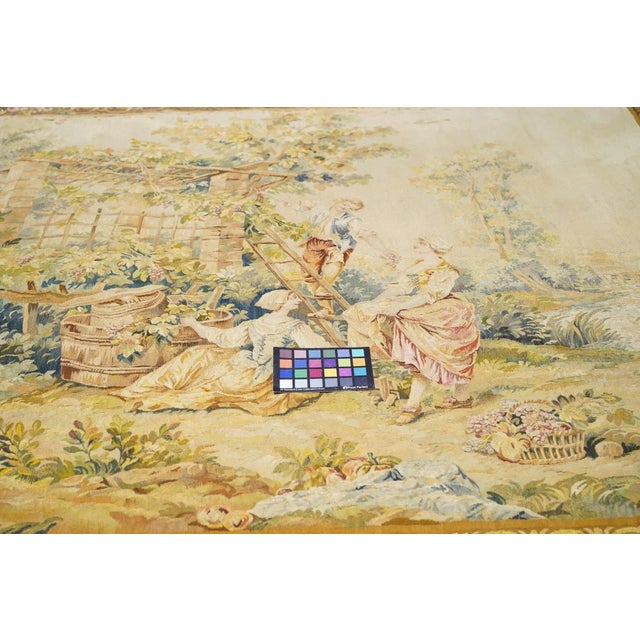 Antique Tapestry 5' x 5'9'' For Sale - Image 11 of 11