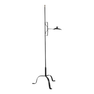 Antique Wrought Iron Floor Standing Candle-Holder For Sale