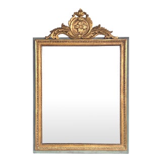 Borghese Italian Neoclassical Style Giltwood Mirror With Exuberant Crest For Sale