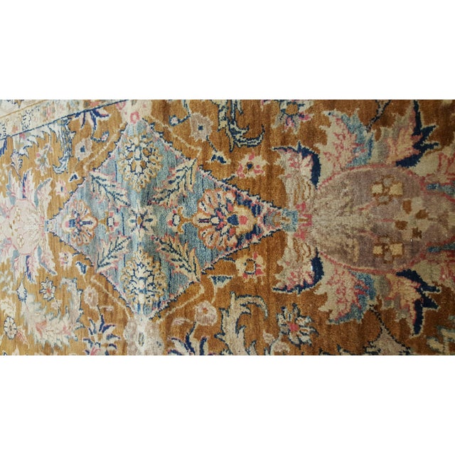 Vintage Indo Tabriz Carpet, Oriental Rug, Handmade, Taupe, Gold, Cream Caramel For Sale - Image 12 of 15