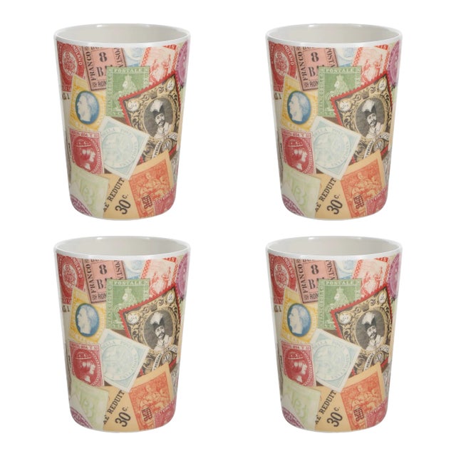 Siren Song Philately Melamine Tumblers - Set of 4 For Sale