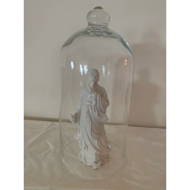 Large Antique Chinese Blanc De Chine Dehua Porcelain Statue of “The Wise Man” For Sale - Image 10 of 12