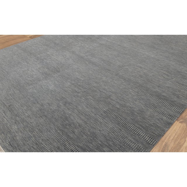 10' x 14' Savannah Hand Knotted Modern Grey Wool & Silk Rug For Sale - Image 18 of 18