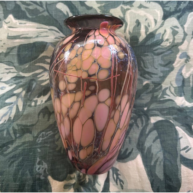 Vintage Studio Hand-Blown Art Glass Vase by Paul Bendzunas For Sale - Image 18 of 18