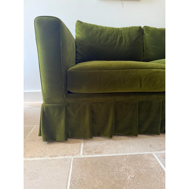 Custom Tuxedo Sofa in Holly Hunt Velvet For Sale - Image 4 of 8