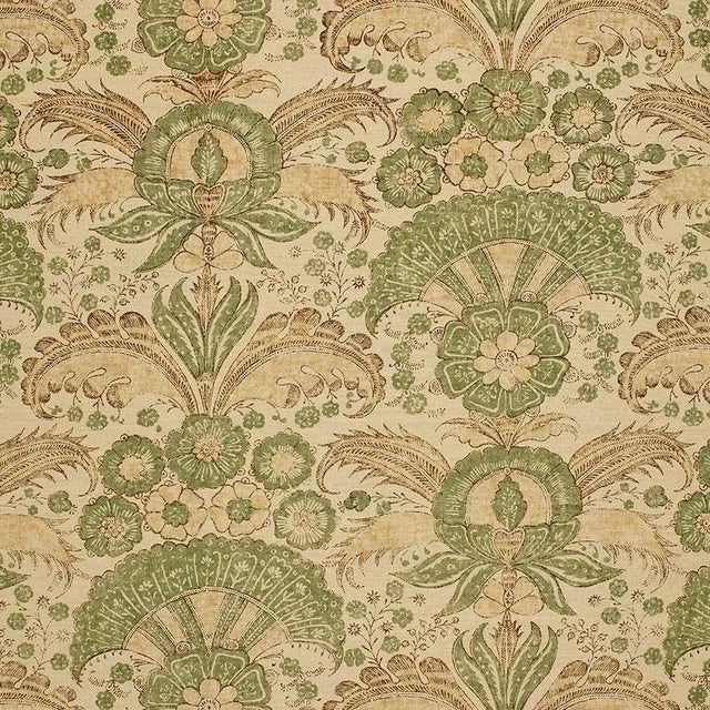 Sample- Schumacher Calicut Fabric in Mineral For Sale