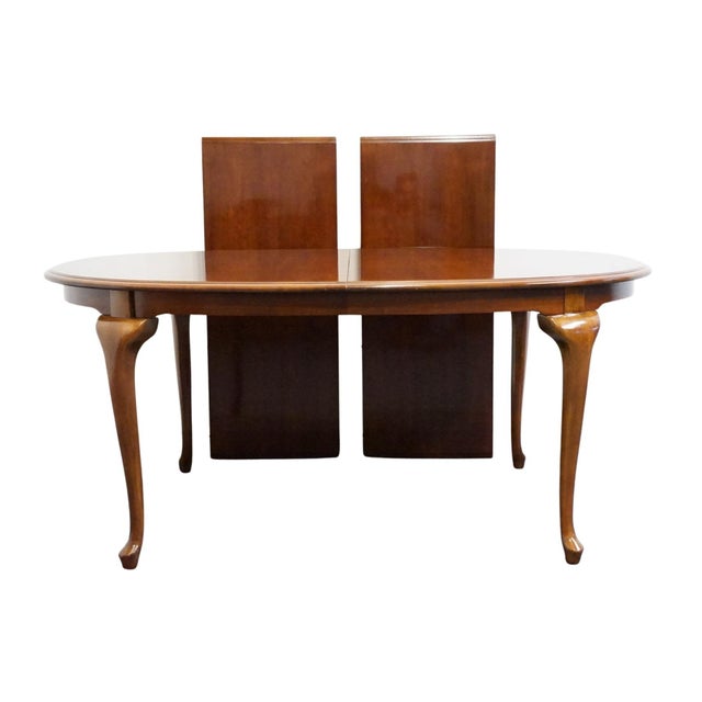 Late 20th Century Bernhardt Furniture Solid Cherry Traditional Style 102" Oval Dining Table 125-203 For Sale - Image 5 of 9