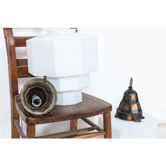 Vintage Pendant Lights in Opaline, Set of 2 For Sale - Image 6 of 15