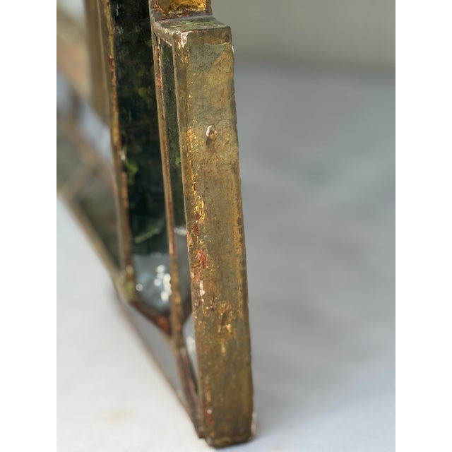 Exquisite Antique Wall Mirror~ Vintage Italian With Original Patina and Gilt Details Circa 1940 For Sale - Image 9 of 12