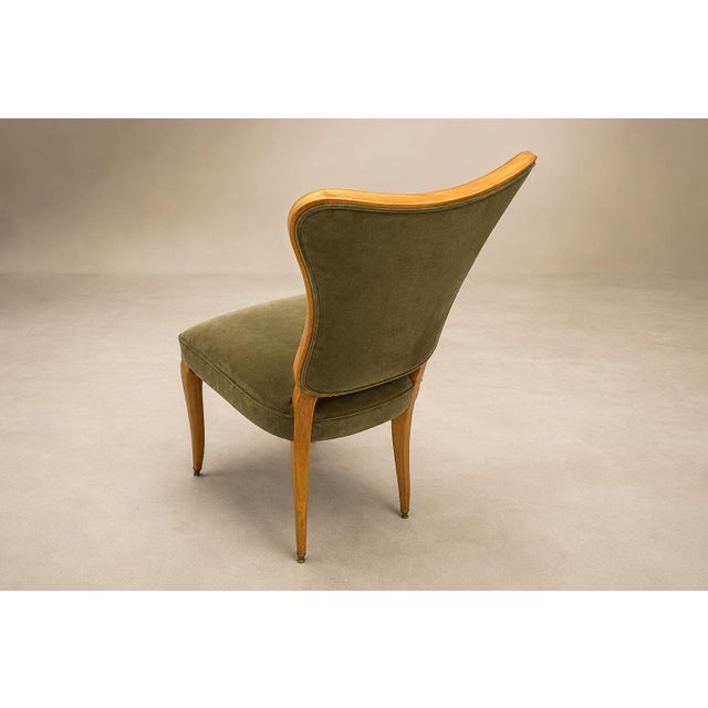 1950s Brazilian Modern Set of Eight Dining Chairs in Pau Marfim and Olive Green Mohair by Giuseppe Scapinelli, 1950s, Brazil For Sale - Image 5 of 18