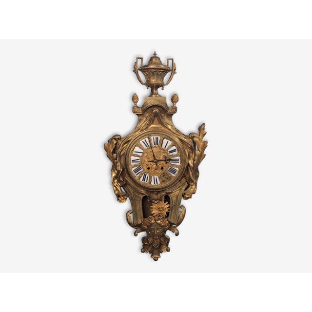 Louis Xv, Figural Cartel Clock, Dore Bronze, France, 19th Century For Sale In New York - Image 6 of 18