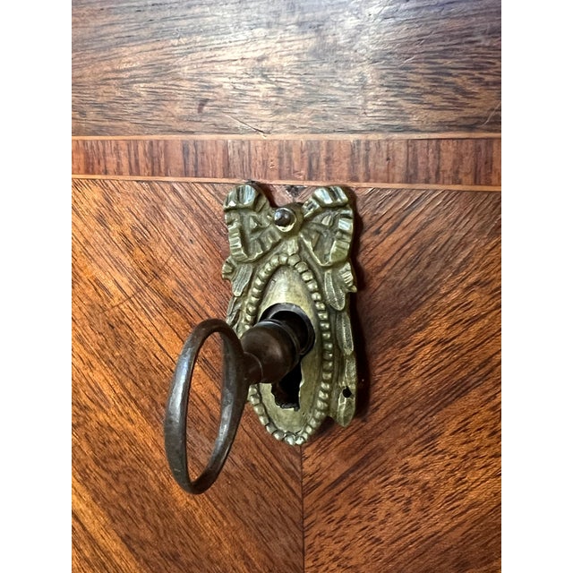 19th Century Empire Drop-Front Oak Secretary Desk or Abattant, Chest France For Sale - Image 14 of 18