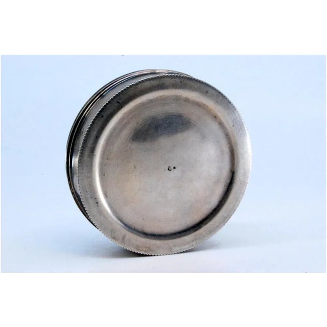 Silver Box with Embossed Flowers on the Lid and Pearl Trim For Sale - Image 5 of 11