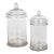 French Mid-Century Modern Glass Apothecary Jars, Set of 2 For Sale