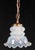 Art Nouveau glass shade hanging light, with a counterclockwise opal glass swirl and a scalloped edge. This requires one...