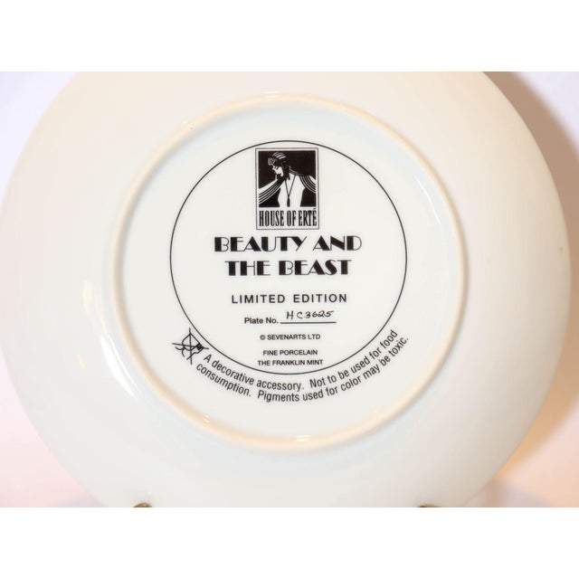 House of Erté Romain de Tirtoff " Beauty and the Beast" Sevenarts Porcelain Collector Plate. The Beauty and the Beast...