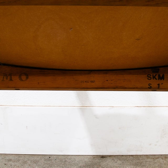 1960s Mid Century Danish Modern Armchairs Dining Chairs Teak Gray Wool Oak Captain MCM For Sale - Image 13 of 13