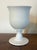 Pair antique early 19th century French Empire white opaline glass wine goblets, circa 1820. Wonderful opaque quality with...