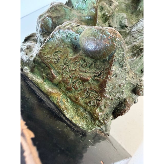 1950's George Koras Abstract Female Bronze Sculpture on Black Wood Base For Sale - Image 9 of 13