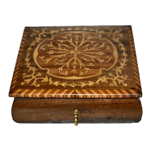 Vintage Inlaid Square Italian Regency Style Box
