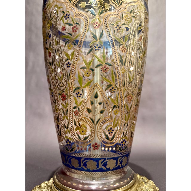 Late 19th Century Fritz Heckert "Jodhpur" Islamic Revival Enameled Glass Table Lamp For Sale - Image 4 of 10