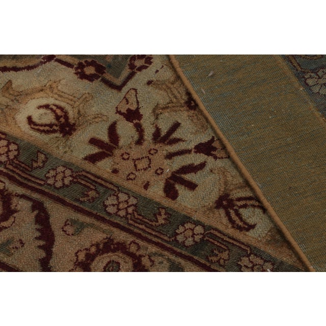 Hand-Knotted Antique Amritsar Rug Gold Red All Over Floral Pattern For Sale - Image 9 of 9